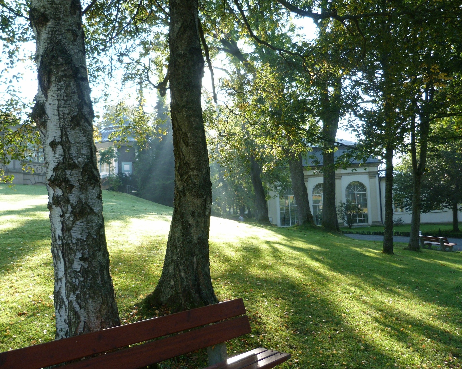 Blick in den romantischen Kurpark Bad Steben